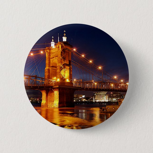 Bridge over Ohio River in Cincinnati Ohio  Button (Front)