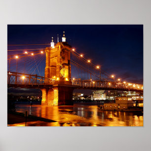 Bridge over Ohio River in Cincinnati Ohio Poster