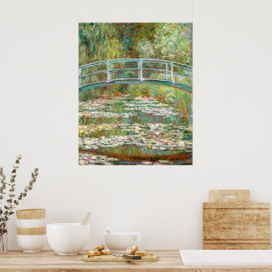 Bridge over Pond of Water Lilies Claude Monet Poster