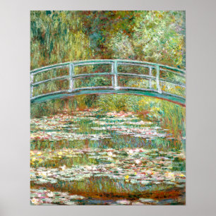 Bridge over Pond of Water Lilies Claude Monet Poster