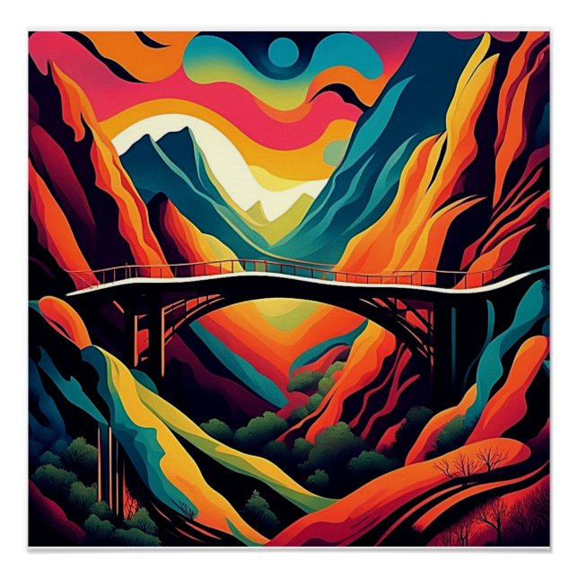 Bridge over ravine 4 poster (Front)