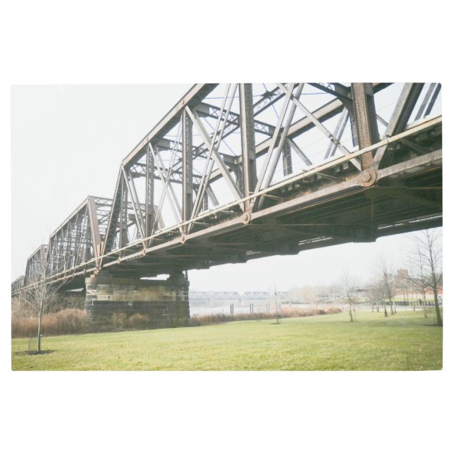 Bridge Over Scioto River Metal Print (Front)