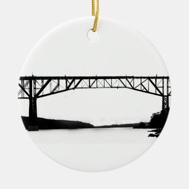 Bridge Over the Hudson Ceramic Ornament (Front)