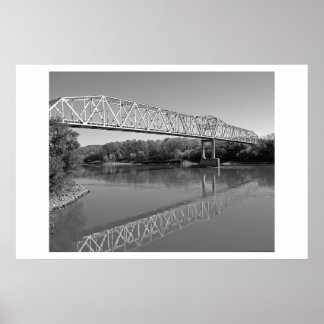 Bridge Over The River Missouri (B & W) Poster