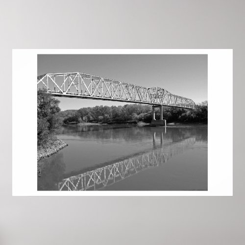 Bridge Over The River Missouri B  W Poster