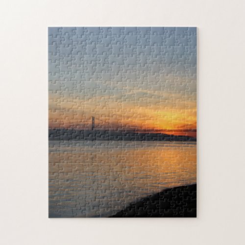 Bridge over the River Tagus at Sunset Jigsaw Puzzle