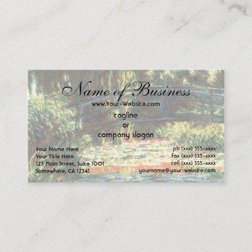 Bridge Over The Water Lily Pond by Claude Monet Business Card Template