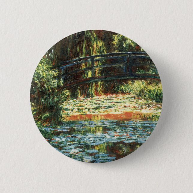 Bridge Over the Waterlily Pond by Claude Monet Button (Front)