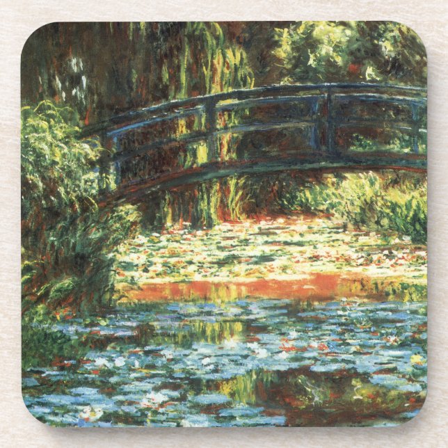 Bridge Over the Waterlily Pond by Claude Monet Drink Coaster (Front)