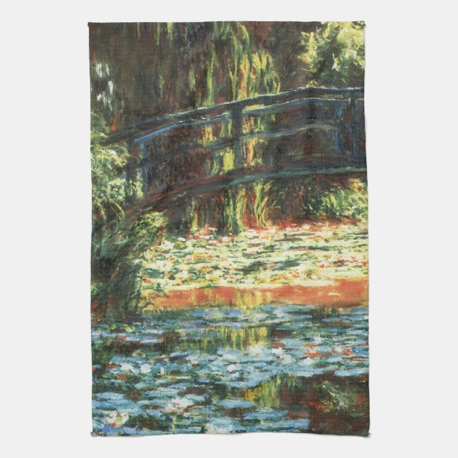 Bridge Over the Waterlily Pond by Claude Monet Towel (Vertical)