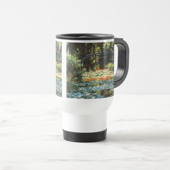 Bridge Over the Waterlily Pond by Claude Monet Travel Mug (Front Right)