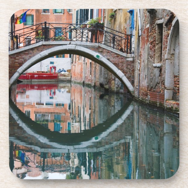 Bridge over Venice Canal Beverage Coaster (Front)