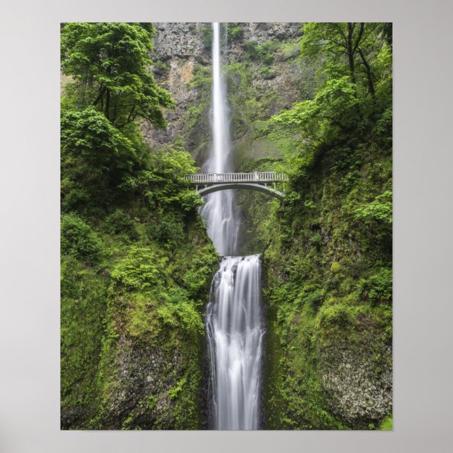 Bridge over Waterfall Landscape Poster (Front)
