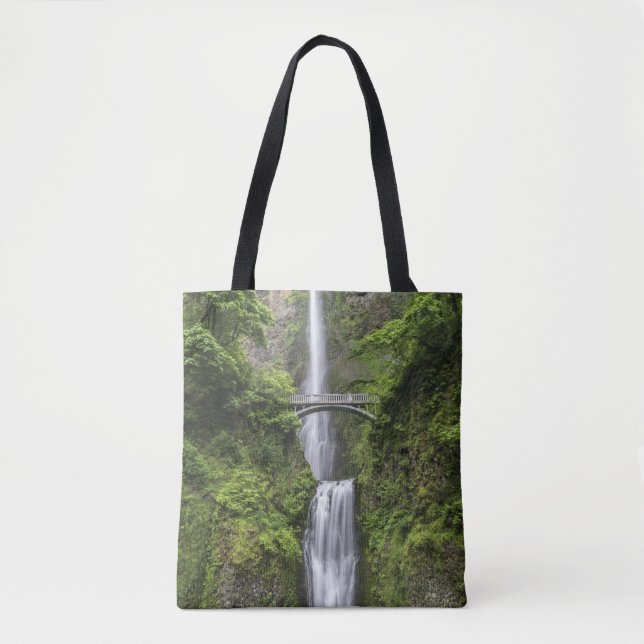 Bridge over Waterfall Landscape Tote Bag (Front)