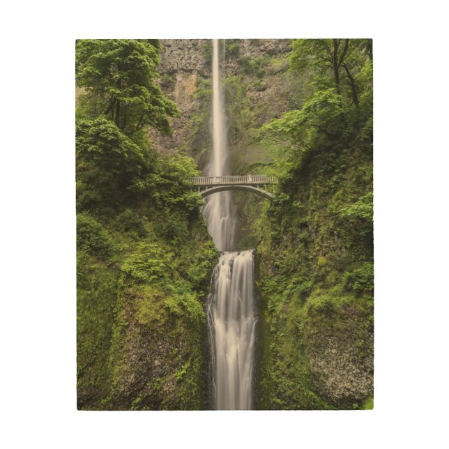 Bridge over Waterfall Landscape Wood Wall Art (Front)