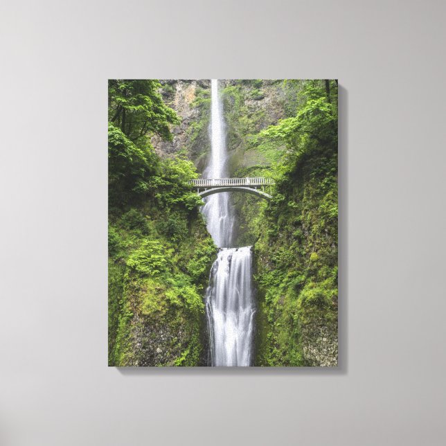 Bridge over Waterfall Stunning Scenic View Photo Canvas Print (Front)