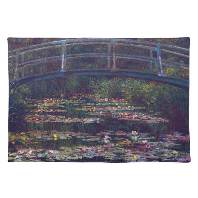 Bridge Over Waterlily Pond by Claude Monet Cloth Placemat (Front)