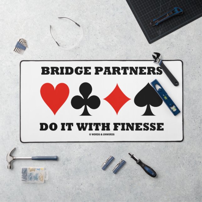 Bridge Partners Do It With Finesse Four Card Suits Desk Mat (Workstation)