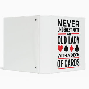 Bridge Player Never Underestimate Old Lady Cards 3 Ring Binder