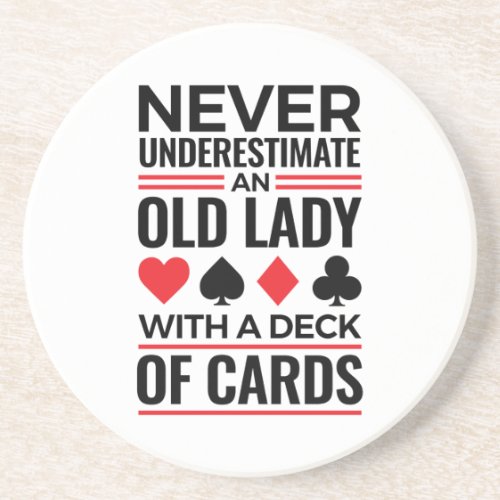 Bridge Player Never Underestimate Old Lady Cards Coaster