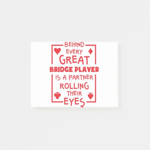 Bridge Player Partner Rolling Their Eyes Funny Post_it Notes