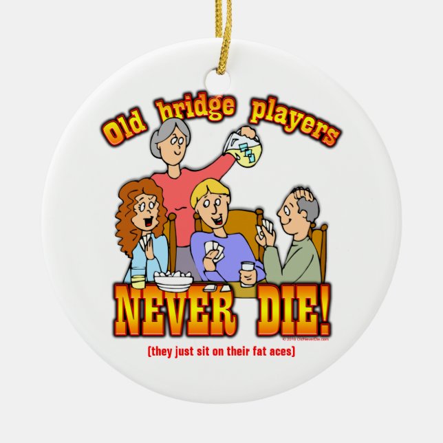 Bridge Players Ceramic Ornament (Front)