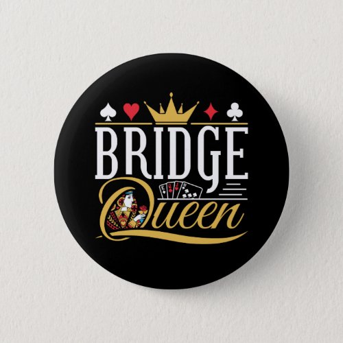 Bridge Queen Card Game Women Button