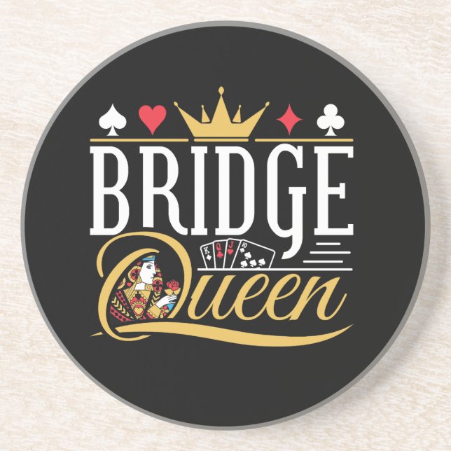 Bridge Queen Card Game Women Coaster (Front)