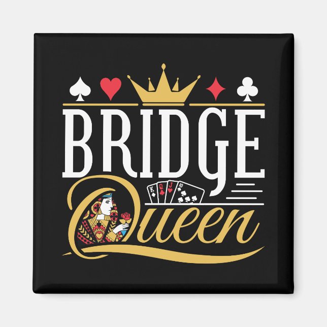 Bridge Queen Card Game Women Magnet (Front)