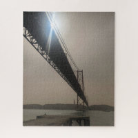 Bridge Silhouetted against the Sun in Lisbon Jigsaw Puzzle