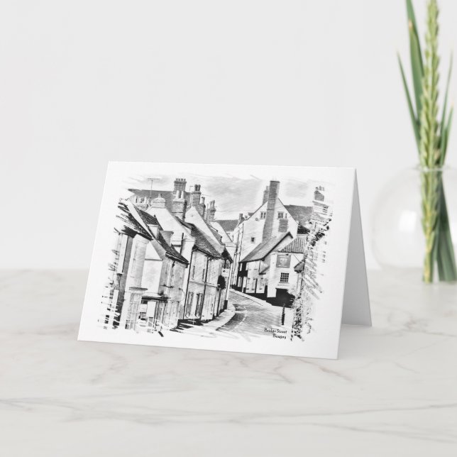 Bridge Street Bungay Suffolk pencil sketch Card (Front)