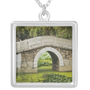 Bridge, Summer Palace, Beijing, China Silver Plated Necklace
