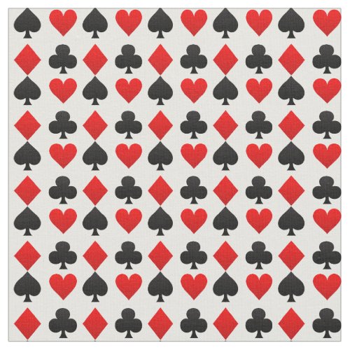 Bridge symbols of hearts spades diamonds clubs fabric