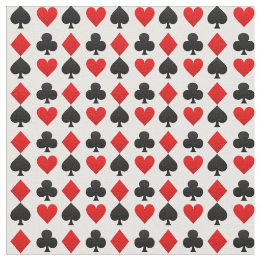 Bridge symbols of hearts, spades. diamonds, clubs fabric | Zazzle