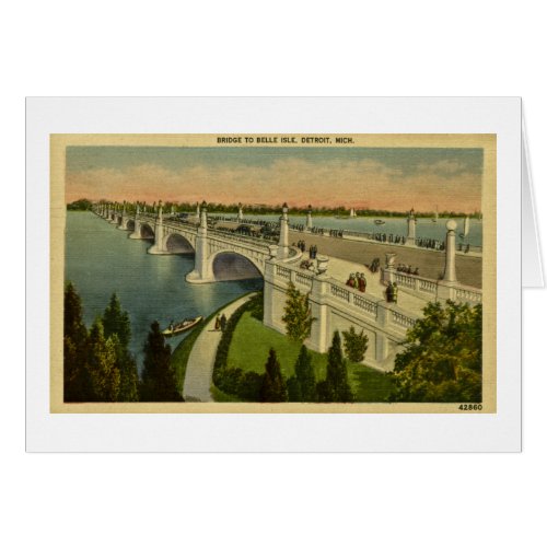 Bridge to Belle Isle Detroit Michigan Vintage