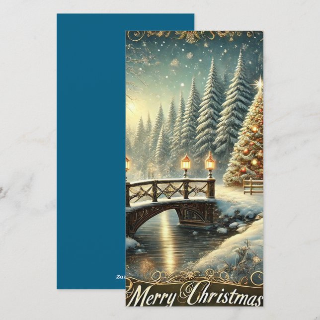 Bridge To Christmas Wonderland Holiday Card (Front/Back)