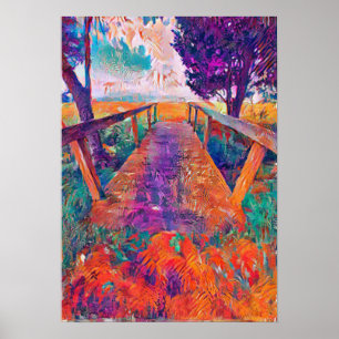 Bridge to peace an A.I. developed painting Poster