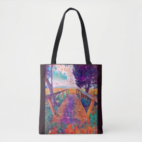 Bridge to peace an AI developed painting   Tote Bag