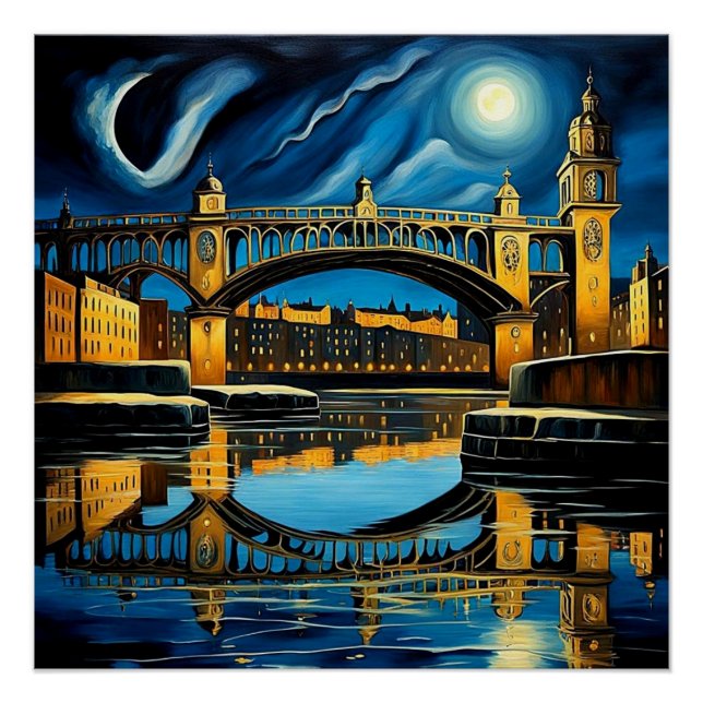 Bridge under moonlight 2 poster (Front)