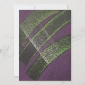 Bridge Unique Purple Yellow Colorful Abstract Art Invitation