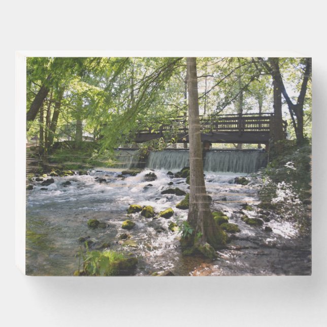 Bridge Waterfall Wooden Box Sign (Front Horizontal)