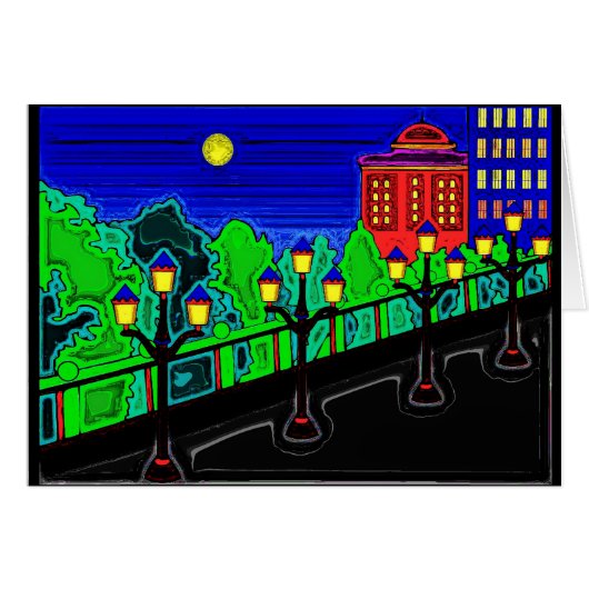 Bridge with Lamp Posts Cards (Front Horizontal)