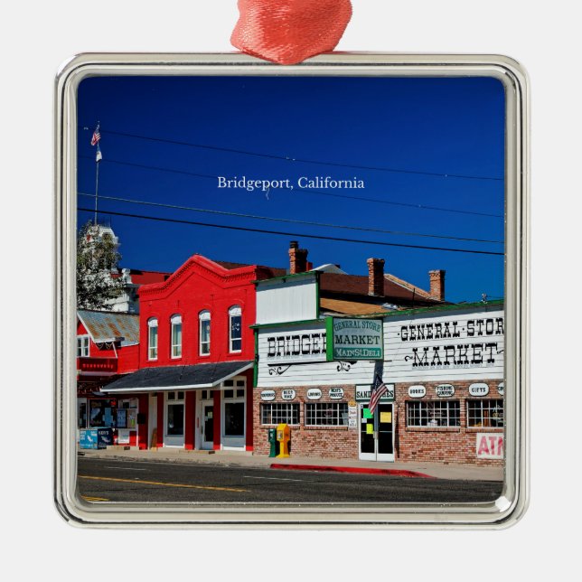 Bridgeport California labeled photograph Metal Ornament (Front)