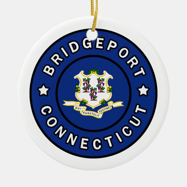 Bridgeport Connecticut Ceramic Ornament (Front)