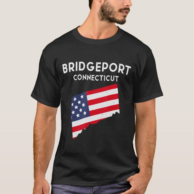 Bridgeport Connecticut USA State America Travel Co T-Shirt (Front)