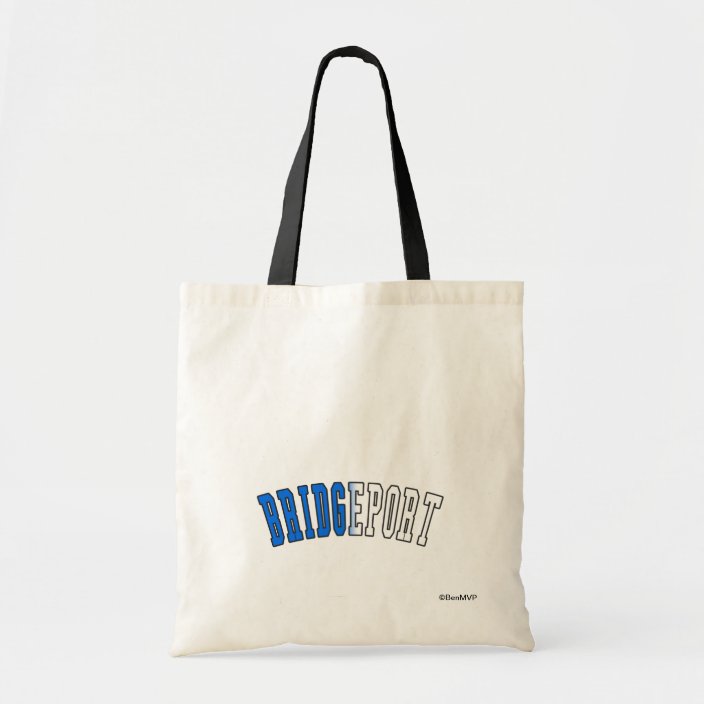 Bridgeport in Connecticut State Flag Colors Tote Bag