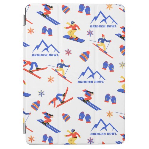 Bridger Bowl Canyon Montana Ski Snowboard Pattern iPad Air Cover