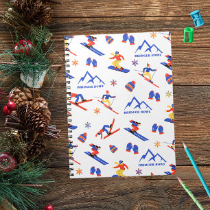 Bridger Bowl Canyon Montana Ski Snowboard Pattern Notebook