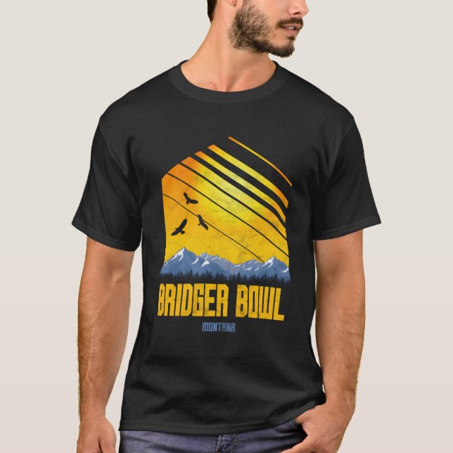 Bridger Bowl Montana Mountains Hiking Camg T-Shirt (Front)