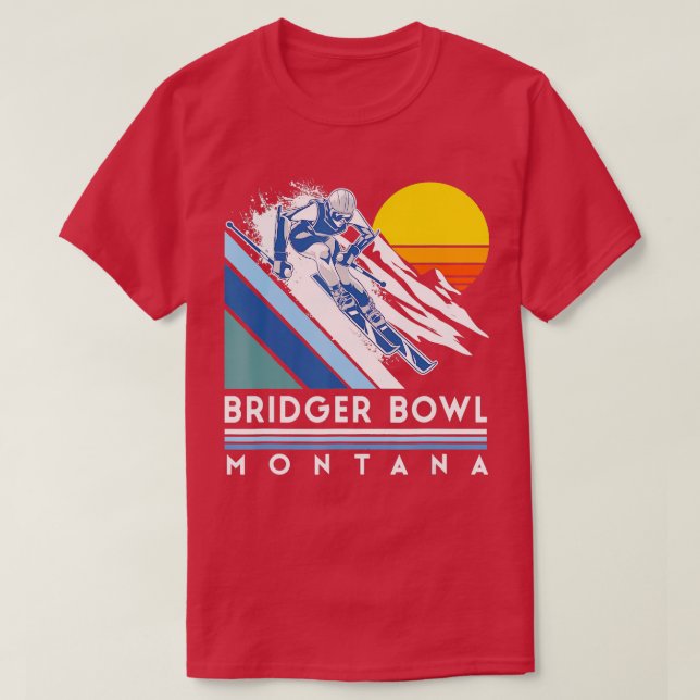 Bridger Bowl Montana Retro Ski  T-Shirt (Design Front)